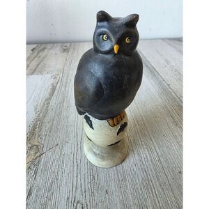 Vintage ceramic owl Halloween statue figurine decor shabby chic bats